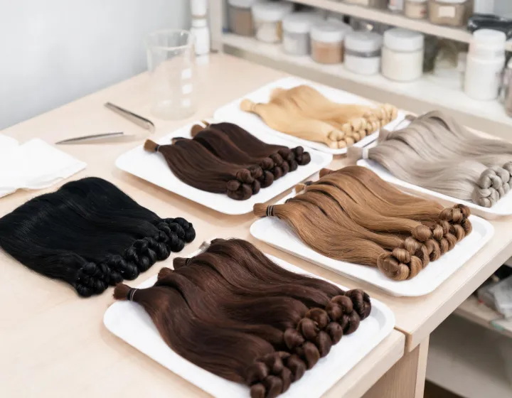 genius weft wholesale on a cosmetics bench, illustration only